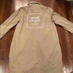 Opening Ceremony Beige Nylon Logo Trench Coat